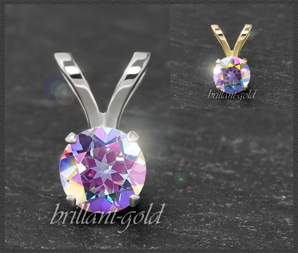 Anhänger 585 Gold weiß Mystic Topas 4,5,6,7mm